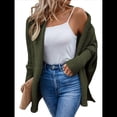 thumbnail image 2 of Suéter Tipo Cárdigan para Mujer, de Gran Tamaño, de Punto Grueso, Holgado, Cruzado, con de Murciélago y Frente Abierto Verde XL, 2 of 8