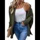 thumbnail image 2 of Suéter Tipo Cárdigan para Mujer, de Gran Tamaño, de Punto Grueso, Holgado, Cruzado, con de Murciélago y Frente Abierto Verde XL, 2 of 8