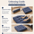 thumbnail image 4 of Floor Pillow 22x22 Inch, Large Square Meditation Pillows Seating for Adults, Tufted Corduroy Floor Cushion for Living Room Tatami, Navy, 4 of 6