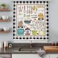 thumbnail image 5 of Kitchenware Gnomes Sheer Curtains 63 Inches Long, Kitchen Cooking Tool Retro Plaid Light Filering Curtains, Breathable Simi Curtain Privacy Drapes for Living Room Bedroom Lightweight Window Treatment, 5 of 9