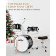 thumbnail image 3 of Eastar Kids Drums Toys 3 Piece 14 In Percussion Musical Instrument, Drumming Kit for Beginners,  Metallic Black, 3 of 9