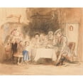 thumbnail image 2 of Sir David Wilkie 17x15 Black Ornate Wood Framed Double Matted Museum Art Print Titled - Grace Before Meat (1839), 2 of 5