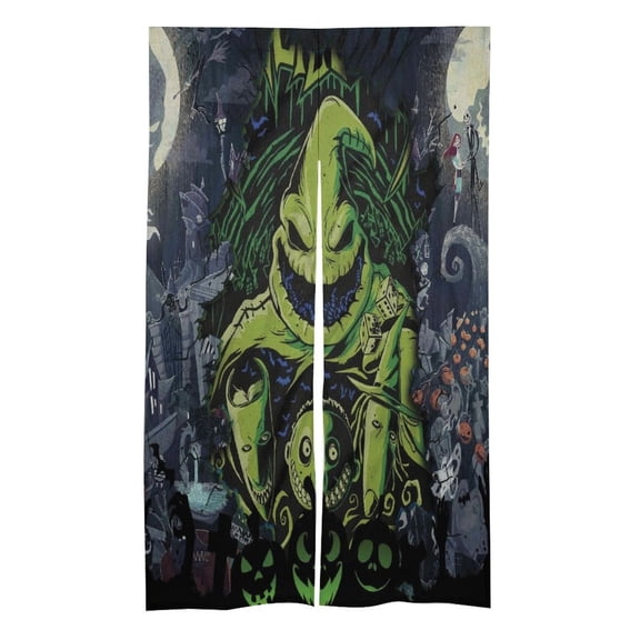 Oogie Boogie Door Curtain Japanese Noren Cotton Linen Doorway Curtain Blackout Door Window Curtain for Home Decoration 86x143cm