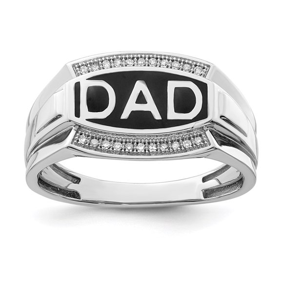 Auriga 925 Sterling Silver 0.08cttw Diamond DAD Band Ring Size 11 for Men's