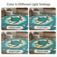 thumbnail image 7 of ODIKA 9'x12' Washable Area Rug Low Pile, Flatwoven, Beachy Ocean Entry Themed Teal Bathroom Long Nautical Turtle Refined Structured for Great Room, Indoor Concept, Large Living, 7 of 7