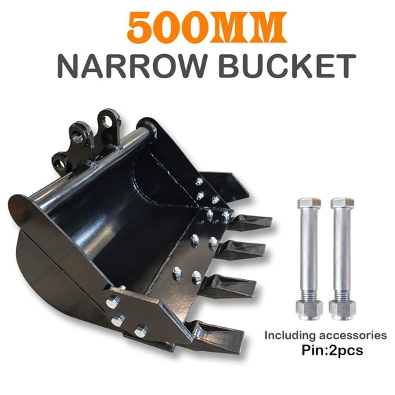 500MM Narrow Bucket. For 1-2 Ton Mini Excavator Attachment Teeth Bucket
