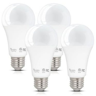 Simba Lighting LED A19 ETL Listed 14W 100W-125W Equivalent Bulbs 120V E26 Base 5000K Daylight 4-Pack