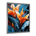 thumbnail image 2 of Designart "Tropical Flowers Birds of Paradise III" Floral Framed Wall Art - Traditional Orange Birds Of Paradise Hallway Framed Wall Art Decor, 2 of 6