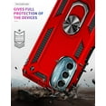 thumbnail image 5 of Case for Moto G 5G 2022 with 2 Pcs Tempered Glass Screen Protector [Built-in Stand] [Military Grade Drop Protection] Rugged Shockproof Protective Phone Cover, Red, 5 of 14