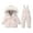 R-241 Beige Boy Girl, variant on Black Boy Girl Kids Girl Boy Overall Warm Thick 2 Piece Hooded Tops Trousers Pants Hooded Coats Unitard 2PC Sets for Kid Track Athletic Ski Match Fall Winter 2PC Sets 2025 2 Years