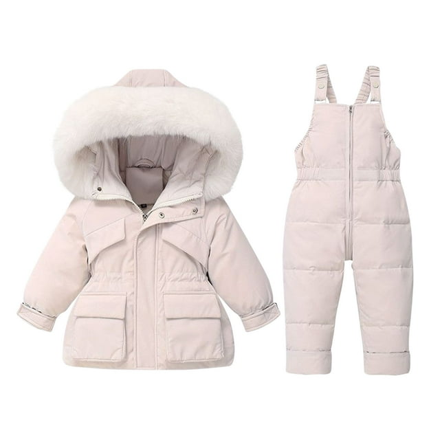 Winter Ski Set Waterproof Windproof Hooded Top and Suspender Pants