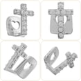 thumbnail image 2 of 1 juego de parrilla dental de hip hop con diseño de cruz de circón, tapa dental única para fiesta, accesorios de rapero, parrilla dental falsa para hombres y mujeres, 2 of 7