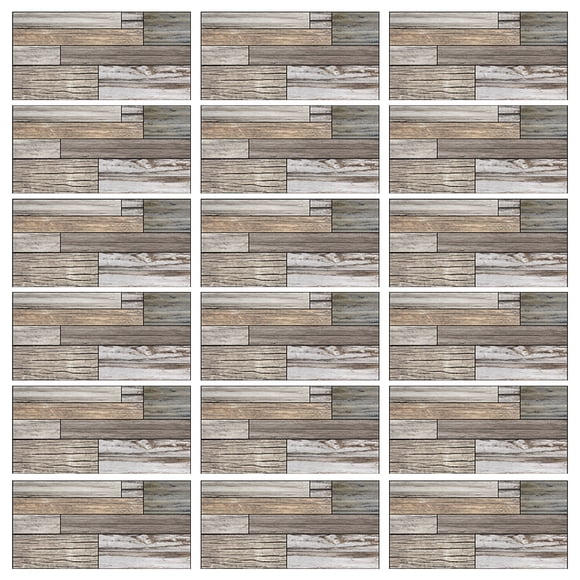 Peel and Stick Backsplash, Realistic Wood Grain PVC Wall Tile for DIY Installation, Waterproof and Heat Resistant for Kitchen Bathroom Upgrade (Wood Grain)