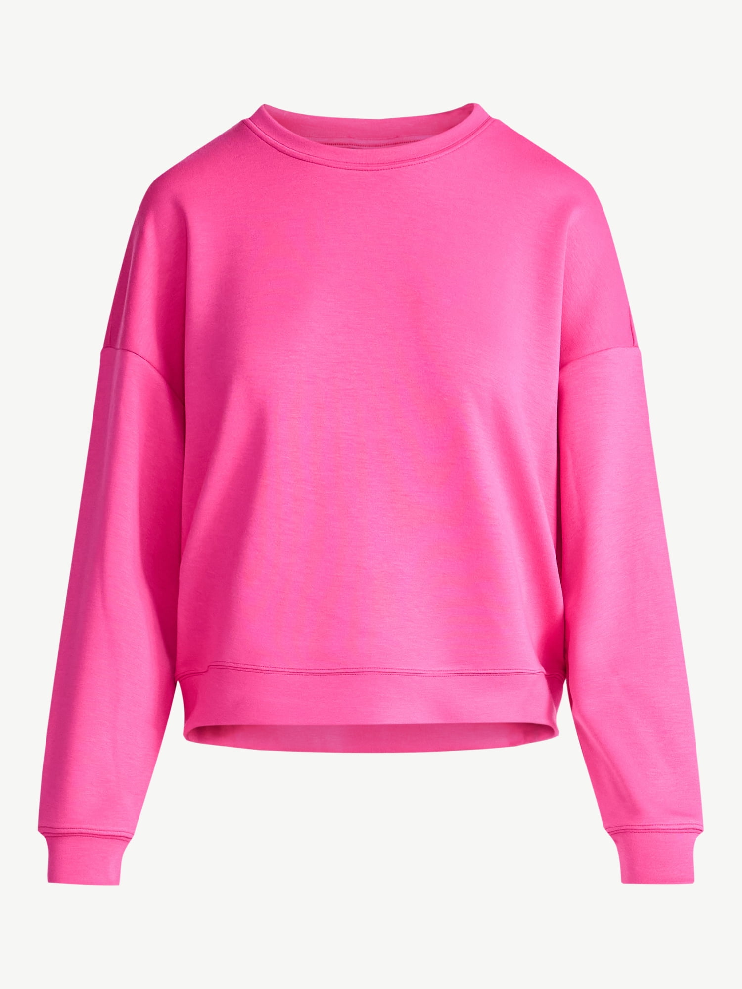 Scoop Women's and Women's Plus Scubaknit Cropped Sweatshirt with Drop Sleeves, Sizes XS-4X