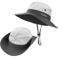 thumbnail image 3 of 3 Pieces Womens Ponytail Wide Brim Sun Hat Packable UV Protection Beach Cap for Fishing & Hiking, 3 of 8