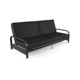 Mainstays Metal Arm Futon, Black Metal Frame with Black Mattress