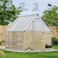 thumbnail image 2 of 6'x9' Walk-in Greenhouse – Heavy-Duty Aluminum Frame, Polycarbonate Panels, Quick Setup, Roof Vent, Large Outdoor Greenhouse Kit for Garden & Backyard, Clear, 2 of 9
