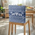 thumbnail image 3 of TSOVTHRID Aztec Elephant Floral Blue Print Breathable Chair Back Cover Chairs Back Slipcovers Decorative Dining Chair Protector for Dining Room Wedding Kitchen Party Ceremony, Set of 6, 3 of 7