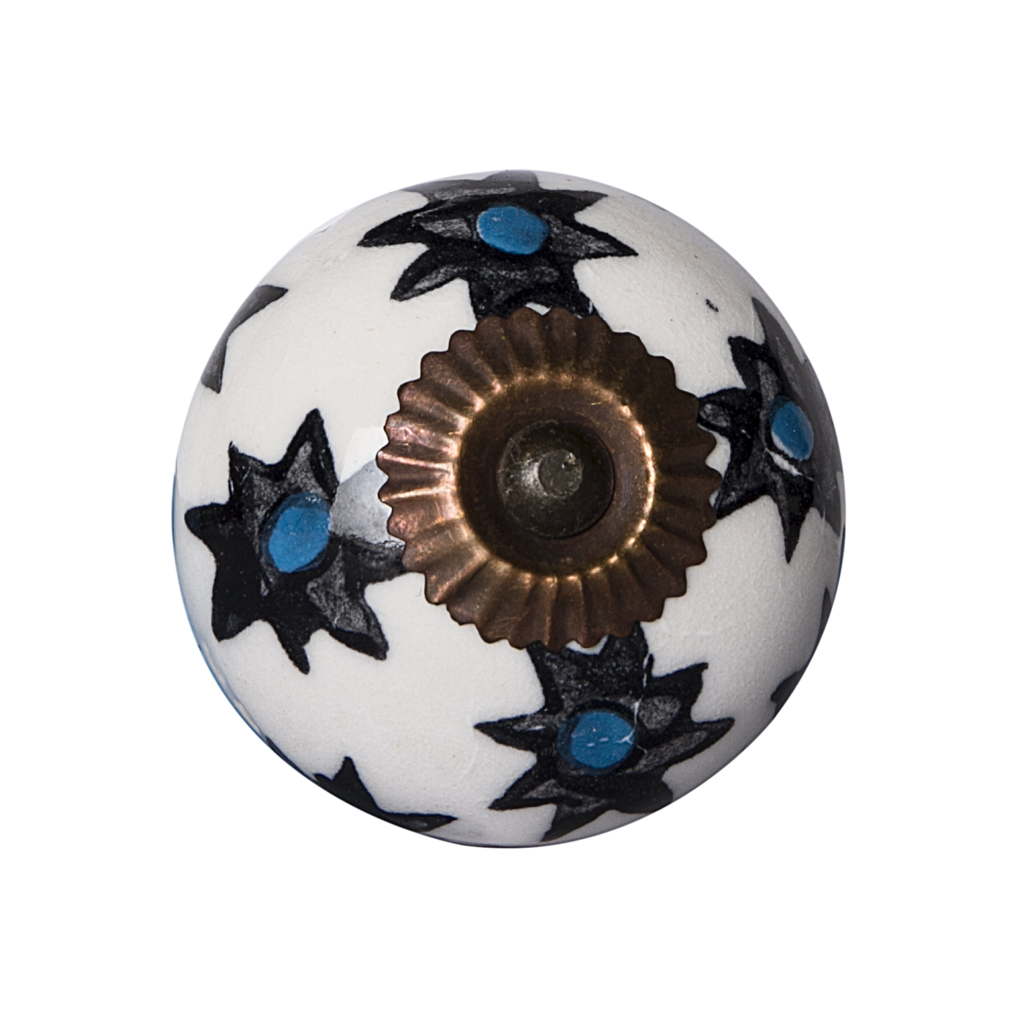 Knob-It Vintage Cabinet Drawer Knobs 1-Inch 8-Piece Set Colorful Hand Painted