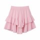 thumbnail image 2 of TaTaai Ladies High Waist Ruffle Layered Bohemian Mini Skirt Solid Color Elegant Flowy Casual Short Skirt Comfortable Polyester Golf Tennis Skort for Summer Daily Wear Sports Outings Gift, 2 of 5