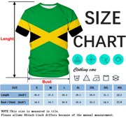 Rebaike Mens Jamaican Flag Shirt All Over Print Jamaica T-Shirt