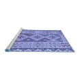 thumbnail image 2 of Ahgly Company Machine Washable Indoor Square Southwestern Blue Country Area Rugs, 4' Square, 2 of 4