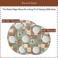 thumbnail image 3 of Covers For The Home Deluxe Elastic Edged Flannel Backed Vinyl Fitted Table Cover - Global Coffee Pattern - Small Round - Fits Tables up to 40" - 44" Diameter (ETCOF48), 3 of 3