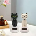thumbnail image 4 of 2Pcs Solar Dancing Toys Craft Cat Sculpture Solar Powered Swinging Statue Bobble Head Figurine for Office Window Car Dashboard, 4 of 8