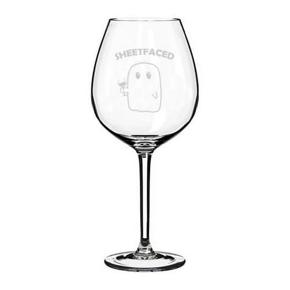 Wine Glass Goblet Gift Sheetfaced Funny Ghost Halloween (20 oz Jumbo)