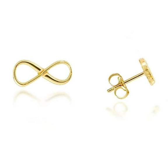 Yellow Gold Infinity Stud Earrings (10K)