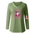 thumbnail image 3 of MHFRRA Una Camiseta de Manga Larga con Cuello En V, Moderna e Informal, para Mujer. Verde, 3 of 3
