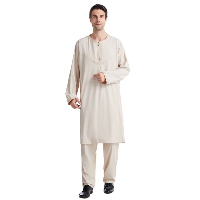 JHLZHS Mens Outfits Big and Tall Men's Casual Middle Button Down Pocket Robe Trousers Two Piece Set 70 S Outfit for Men Gold Mens Outfits Fall Wedding