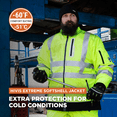 thumbnail image 3 of RefrigiWear HiVis Extreme Softshell Jacket - -60°F Comfort, ANSI Class 3, Insulated, Windproof, Water-Repellent, High-Visibility Workwear, 3 of 8