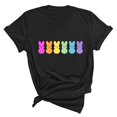 thumbnail image 1 of Plebaso T-Shirts de Pâques pour Femmes Manches Courtes Imprimés Graphiques Hauts Été Décontractés Amples, 1 of 6