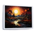 thumbnail image 2 of Designart "Sunset Pastoral Mystic Forest River I" Landscapes Floater Framed Wall Art Living Room, 2 of 7