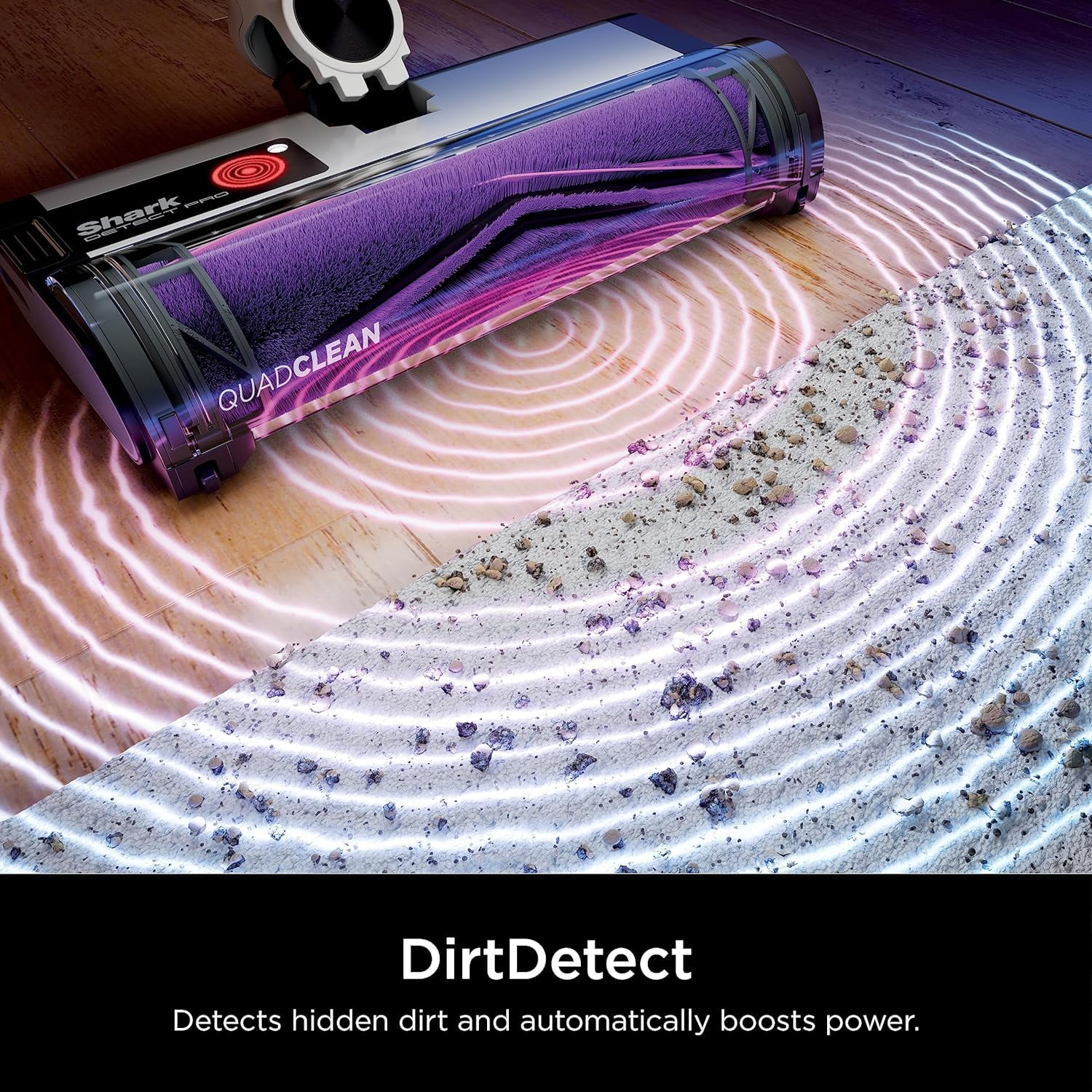 Shark Detect Pro Cordless HEPA QuadClean Multi-Surface Stick Vacuum, 1 Each, Grey/Brass