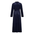 thumbnail image 5 of Womens Velvet Long Sleeve Maxi Dress - Turtleneck Tunic Solid Color Elegant Wedding Guest Party Cocktail Evening Party, 5 of 6