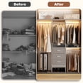 thumbnail image 4 of Homieasy 14.8'' - 48'' W Closet System with Drawers and Hanging Rods(Cut to Fit), Gray, 4 of 7