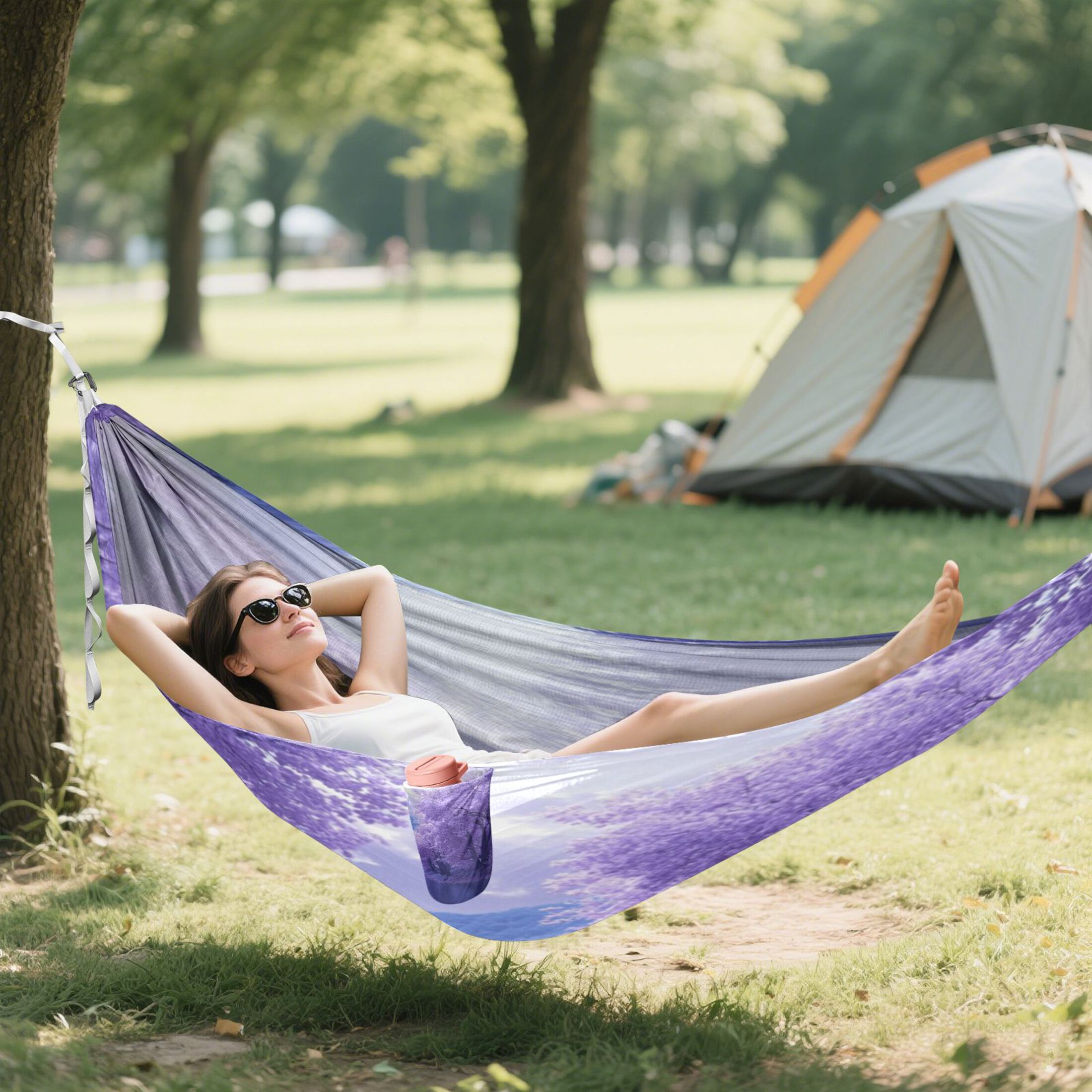 Hammock Camping Hammock Nylon Portable Hammock Travel Camping Hammock Purple River Picture
