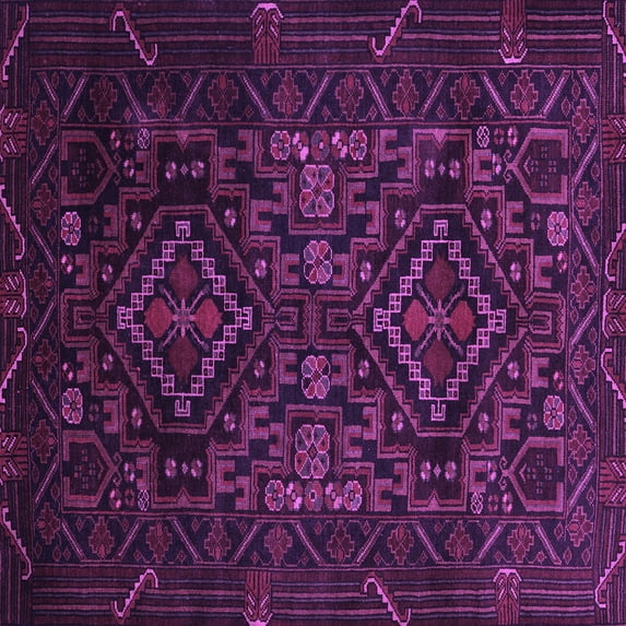 Ahgly Company Indoor Square Persian Purple Traditional Area Rugs, 3' Square