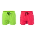 thumbnail image 1 of 2 Pack(Rouge 1PCS & Vert Menthe 1PCS) Maillot de Bain Homme Multipack Sports Filet Plage Hommes Shorts de Bain Séchage Rapide avec Pantalon Intérieur Décontracté Shorts de Bain Homme, 1 of 8