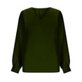thumbnail image 5 of Yievot Women's Elegant Satin Blouses Long Sleeve Dressy Office Work Shirt V Neck Silk Tops, 5 of 6
