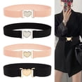 thumbnail image 1 of Cinturón fino para mujer | Cintura decorativa elástica estrecha | Accesorio de moda versátil para falda o vestido | Lona de nailon ligera | Hebilla oculta | Negro o rosa | 26,8 x 1,5 pulgadas, 1 of 5