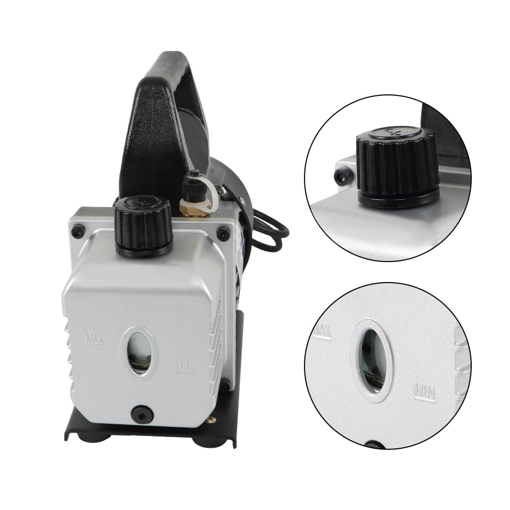munirater 3 CFM 5pa 1720 RPM Air Vacuum Pump Combo HVAC + R134A Kit AC Gauge Set NEW