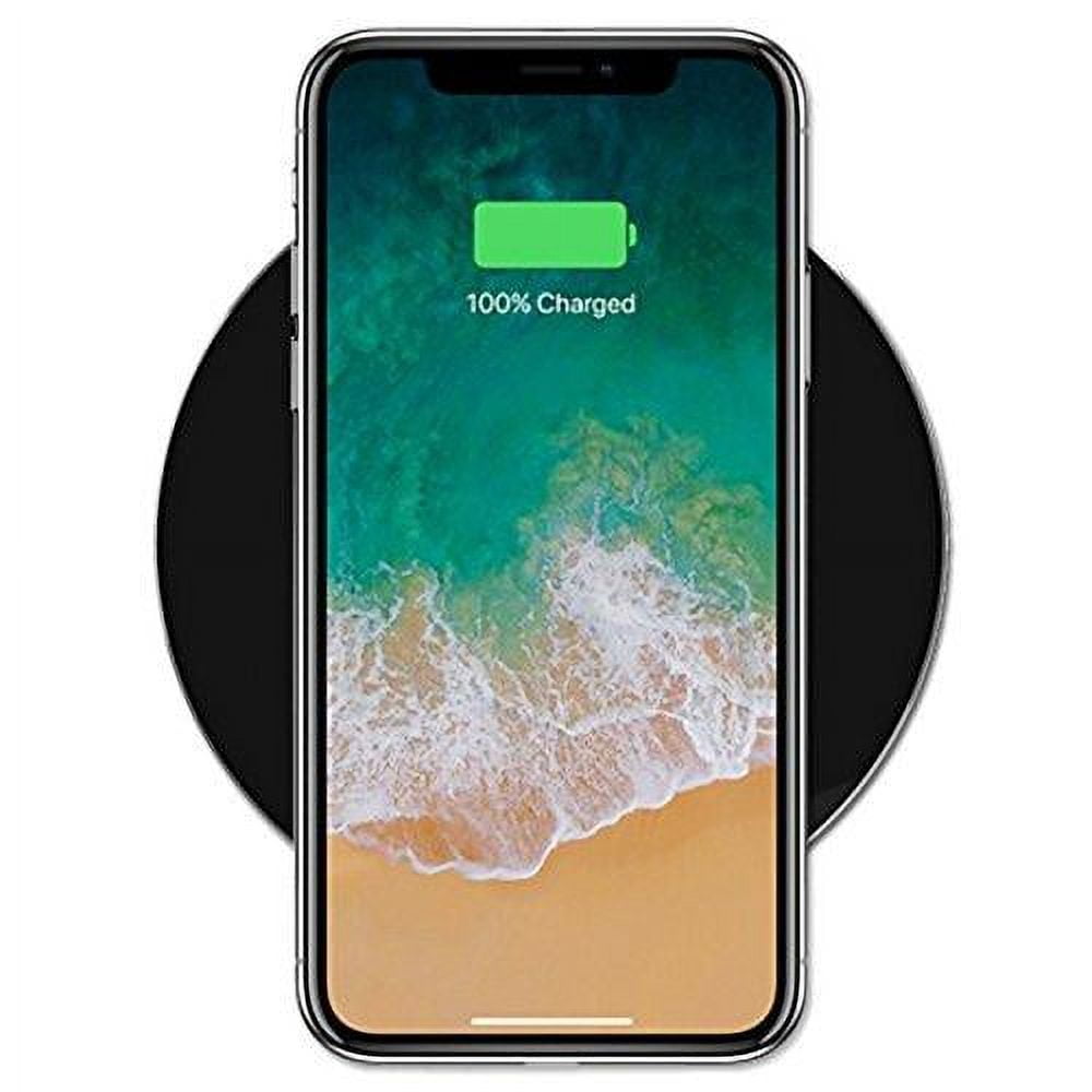 RNDs Fast Charge Wireless Charging Pad for Apple iPhone (8, 8 Plus, X, 10), Samsung Galaxy (S8, S8 Plus, S7, S6), Note 8, LG (G6, V30) and other QI Enabled Devices (QC Charger Included) (black)