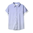 thumbnail image 3 of Aofany Plus Size Button Down Shirts for Women Gradient Summer Casual Short Sleeve Turndown Collar Blouse Tops, 3 of 4
