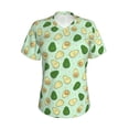 thumbnail image 2 of Uemuo Avocado Printed Women's Classic V-Neck T-Shirt - Soft, Breathable, Moisture-Wicking, Perfect for Casual, Office, Travel, and Everyday Wear-Medium, 2 of 5