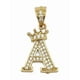 thumbnail image 3 of Cadena y dije de brillos con corona de oro laminado letra A, 3 of 8