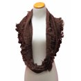 thumbnail image 2 of Brown Cable Knit Infinity Loop Scarf With Fringe, 2 of 2