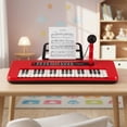 thumbnail image 4 of Gymax Mini Piano Clavier pour Enfants 25 Touches Piano Électrique avec Tabouret, Support de Musique et Microphone Rouge, 4 of 10
